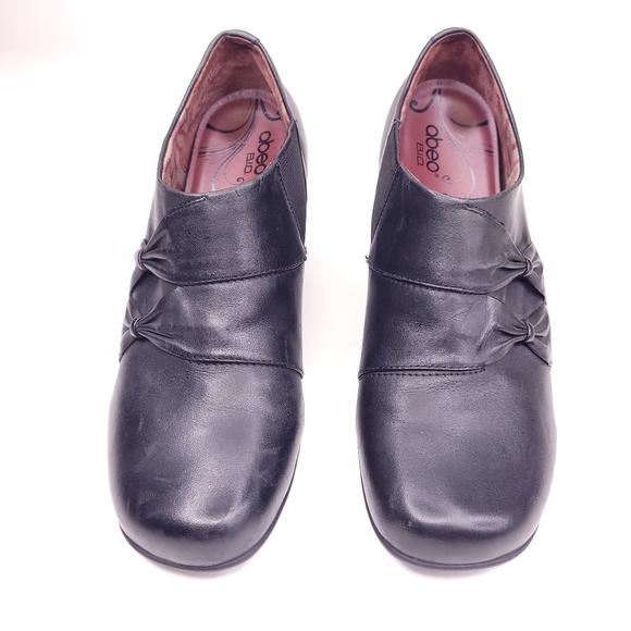 Abeo Black Block Heel Slip On Loafer Shoes 9 - Picture 2 of 7